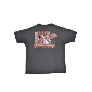 Men's Harley Davidson T Shirt size XL Red River Iowa park Texas Black